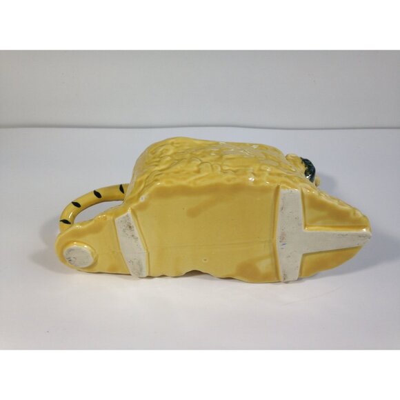 Vintage Mid Century Yellow Tiger Ceramic TV Planter - in great shape! - Picture 6 of 8